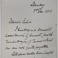 letter from Anna Duffin to Celia Duffin, 3 December 1915. 