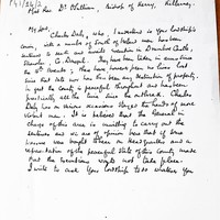 Letter from Máire De Bálcain to Reverend Dr O&#039; Sullivan, Bishop of Killarney, 4 Feburary 1923