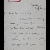 Letter from Professor William Stockley to Eibhlís Mac Curtain, c 15 May 1916