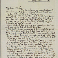 Letter from Patrick Fogarty to his mother, 8 September 1916