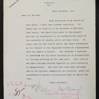 Letter from Basil Blackwood, secretary to Lord Wimbourne, to Matthew Nathan, 28 February 1916