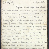 Letter from James Finn to May Fay, 3 May 1916