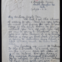 Letter from Angela &quot;Witchie&quot; to her uncle, Tomás Mac Curtain, 13 July 1916