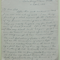 Letter from Fr. C. F. Maher to Bishop E. T. O&#039;Dwyer, 16 April 1916