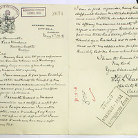 Letter from F.G.L. Davis to Lord Wimborne, 8 May 1916