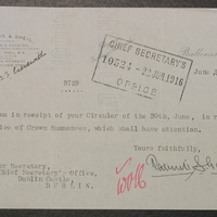 Letter from Patrick S. Golding to Robert Chalmers, 21 June 1916