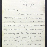 Letter from James Finn to May Fay, 15 April 1916