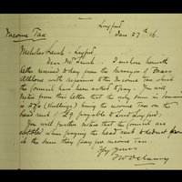 Letter from J W Delaney to Nicholas Lamb, 27 January 1916