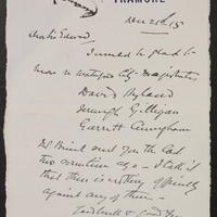 Letter from Mr MJ Murphy to Dublin Castle, 21 November 1916