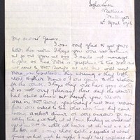 Letter from May Fay to James Finn 14 April, 1916