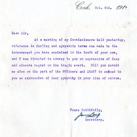 Letter from J. Long to Richard Ashe, 4 October 1917