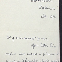 Letter from May Fay to James Finn,14 February 1916