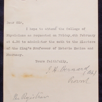 Letter from John Henry Bernard to Thomas Kirkpatrick, 12 January 1921