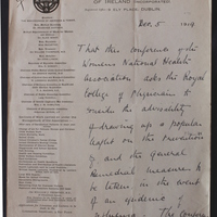 Letter from Ishbel Maria Gordon, 5 December 1919