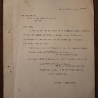 Letter from Thomas Kirkpatrick to the Registrar, Sir Patrick Dun&#039;s Hospital, 21 October 1918