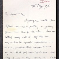 Letter from James Finn to May Fay 19 May 1916