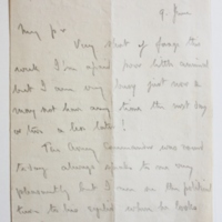 Letter from Sir Wilfrid Spender to his wife Lady Lillian Spender, 9 June 1916