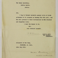 Letter from J.J. Burns to Sir Robert Chalmers, 16 July 1916