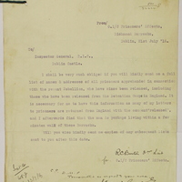 Letter from Robert Childers Barton to Sir Neville Francis Chamberlain, 21 July 1916