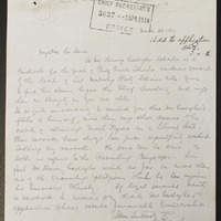 Letter to Sir James Dougherty, 29 March 1916