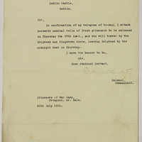 Letter from Col. F.A. Heygate Lambert to Sir Robert Chalmers, 26 July 1916