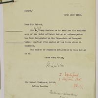 Letter from M. L. Waller to Sir Robert Chalmers, 18 July 1916