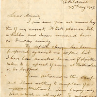 Letter from Thomas Ashe to Minnie, 22 August 1917