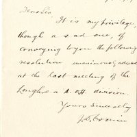 Letter from J.D. O to Cronin to Gregory Ashe, 10 September 1917 