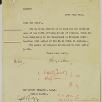 Letter from M. L. Waller to Sir Robert Chalmers, 25 July 1916