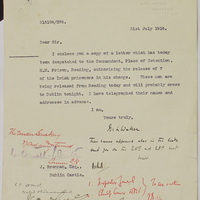 Letter from M. L. Waller to Joseph Brennan, 31 July 1916