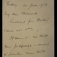 Letter from John Dillon to John Redmond, 30 June 1916