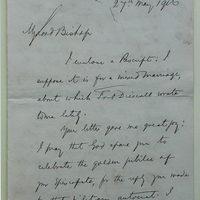 Letter from Michael O&#039;Riordan to Bishop E. T. O&#039;Dwyer, 27 May 1916