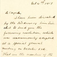 Letter from Kildorrery_Sinn_Féin_Club 4 October 1917