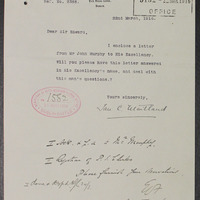 Letter from Ian C. Maitland to Sir Edward O&#039;Farrell, 22 March 1916