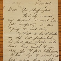 Letter from A.M. Skeffington to Hanna Sheehy Skeffington, circa May 1916