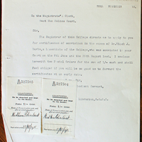 Letter from the Librarian, Royal College of Physicians of Ireland, to West Ham Police Court, 25 November 1915