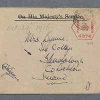 Letter from Charles Wyndham Wynne to Alice Katherine Wynne