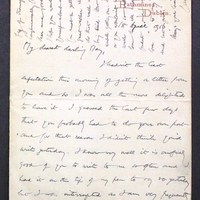 Letter from James Finn to May Fay, 1 April 1916