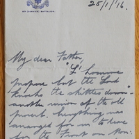 Letter from Father Willie Doyle S.J. to Hugh Doyle, 25 January 1916