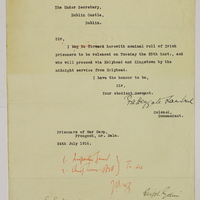 Letter from Col. F.A. Heygate Lambert to Sir Robert Chalmers, 24 July 1916