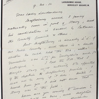 Letter from Henry Charles Fitzmaurice to Lady Londonderry, 9 February 1916. 