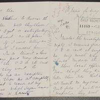 Letter to the Chief Secretary from M. McAuliffe, 4 July 1916