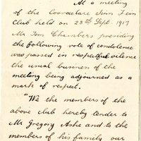 Letter from W Breen to Gregory Ashe, 5 October 1917