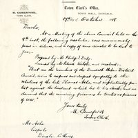 Letter from M. Comerford to Gregory Ashe, 17 October 1917