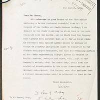 Letter from Andrew Philip Magill to T. J. Hanna, 4 August 1916