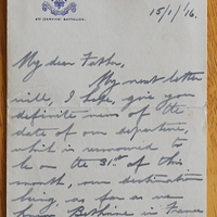 Letter from Father Willie Doyle S.J. to Hugh Doyle, 15 January 1916