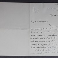 Letter from Bishop James Naughton to Rev Dr John Francis Hogan, 21 September 1916