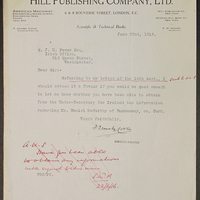 Letter from F. Ormsby Cooke to Sir Samuel Power Power Esq, 22 June 1916