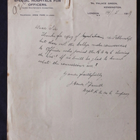 Letter from O&#039;Farrell, 14 May 1919