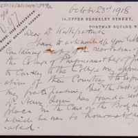 Letter from Alexander Mourish to Thomas Kirkpatrick, 14 November 1918